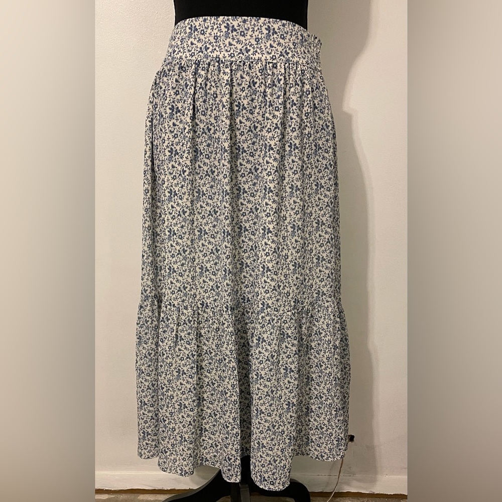 NWT Madewell Tiered Peasant Midi Skirt